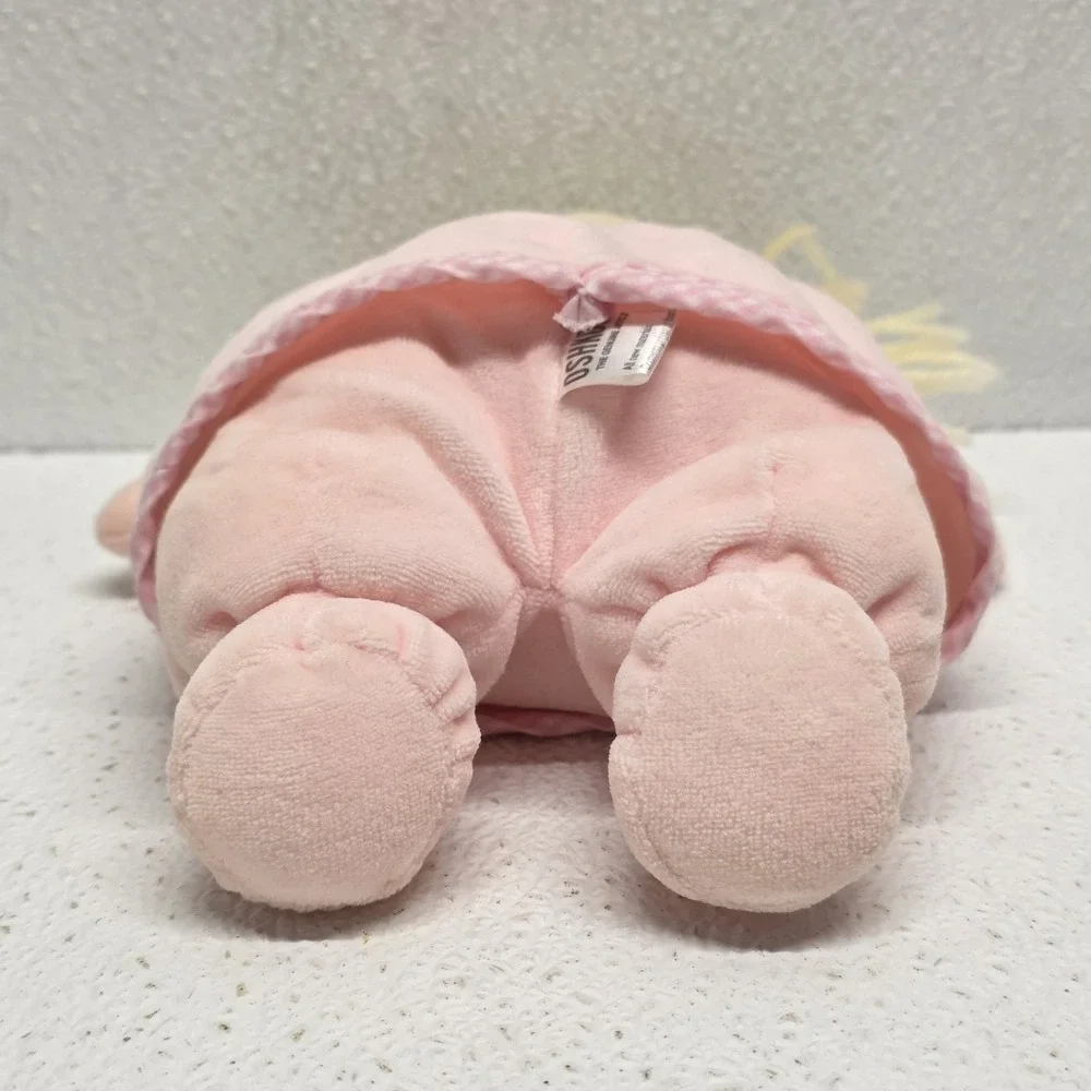 Oshkosh Blonde Baby Doll Blue Eyes Pink Rattle Plush Floral Dress